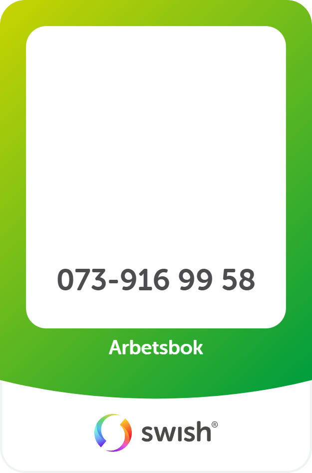 Swish betalningskort för arbetsbok